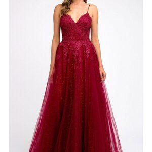 V-Neck Spaghetti Strap A-Line Dress JT234